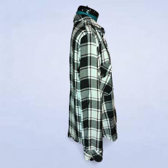 Sanctuary Plaid Boyfriend Shirt - Size‎ Large - Picture 3 of 6